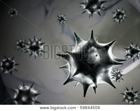 Colony of pathogen viruses - 3d render
