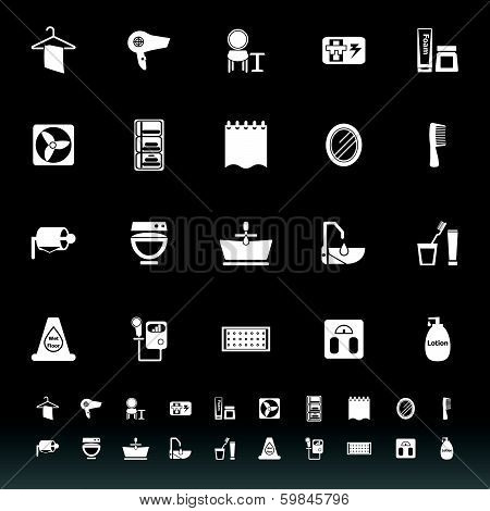 Bathroom Icons On Gray Background