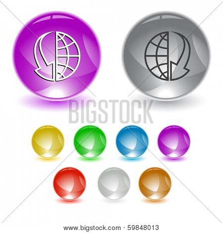 Globe. Raster interface element. Vector version is in portfolio.