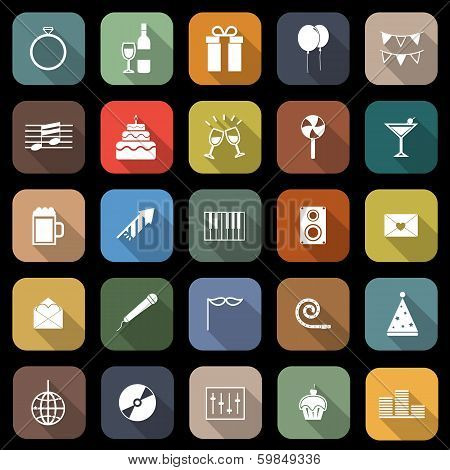 Celebration Flat Icons With Long Shadow