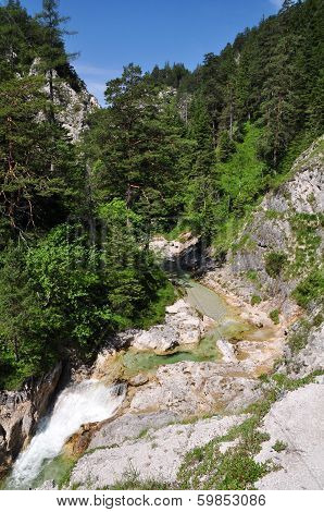 Oetschergraben, a mountain waterfall near to the Oetscher in Austria, Europe