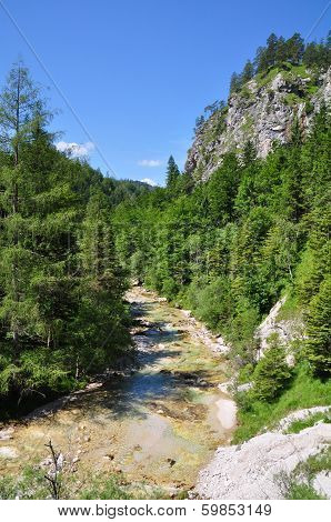 Oetschergraben, a mountain waterfall near to the Oetscher in Austria, Europe
