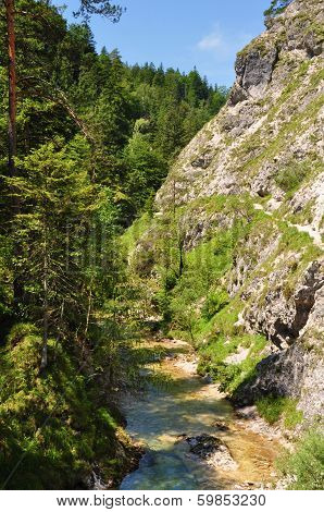 Oetschergraben, a mountain waterfall near to the Oetscher in Austria, Europe
