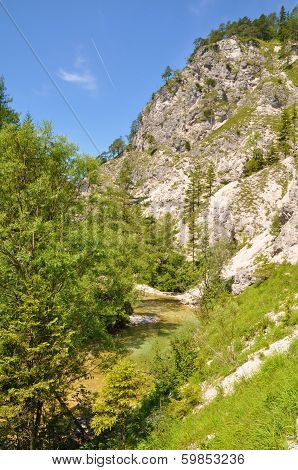 Oetschergraben, a mountain waterfall near to the Oetscher in Austria, Europe