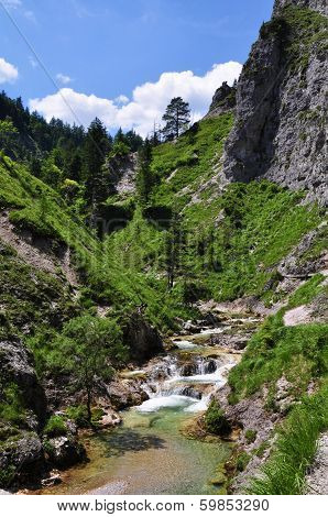 Oetschergraben, a mountain waterfall near to the Oetscher in Austria, Europe