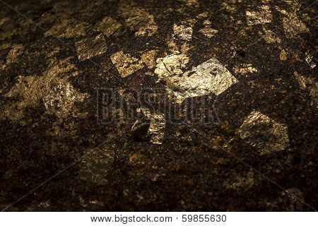 Gold Foil On Rock Texture
