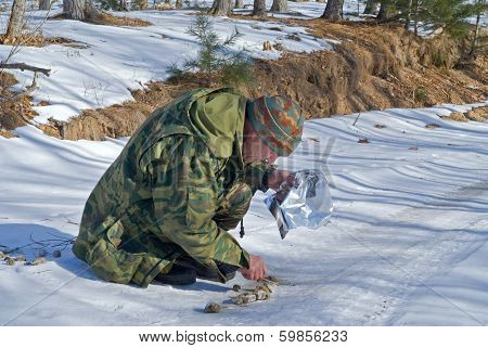 Zoologist In Taiga