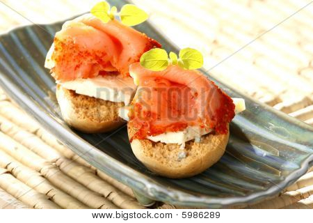 sehr lecker geräucherter Lachs mit süßer Käse