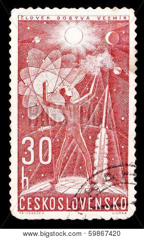 Czechoslovakia Stamp, Space Research