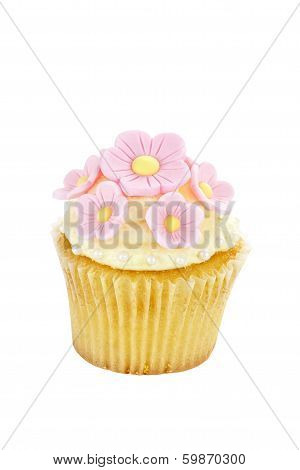 Isolated Cupcake With Flowers