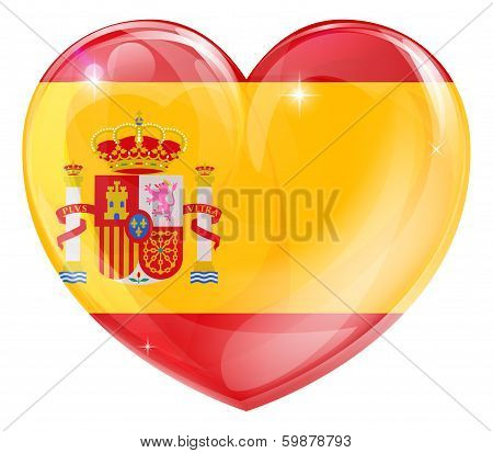 Spain Flag Love Heart