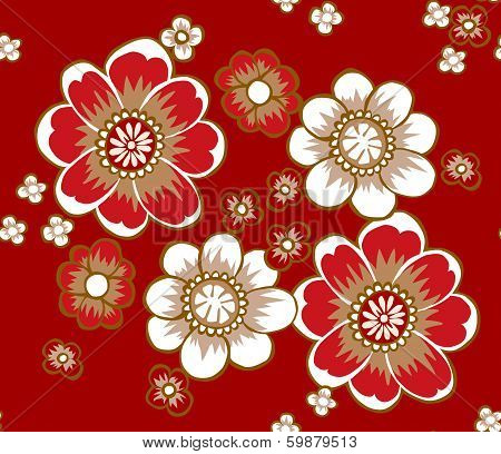 Red floral pattern