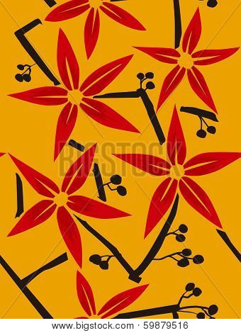 Red floral pattern