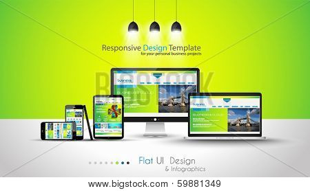 Modern devices mockups fpr your business projects. webtemplates included.