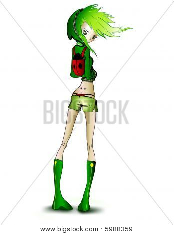 illustration af en sexet anime pige
