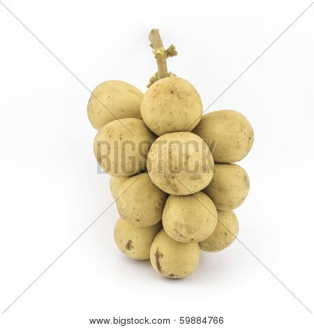 Lansium Domesticum Isolated On White