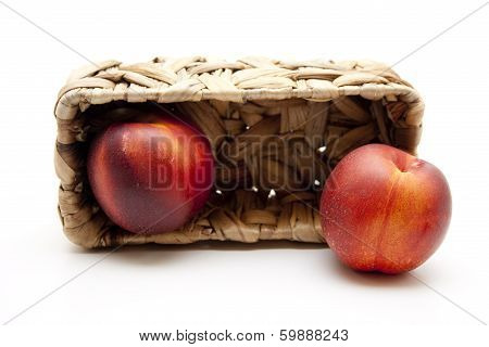 Nectarines with basket