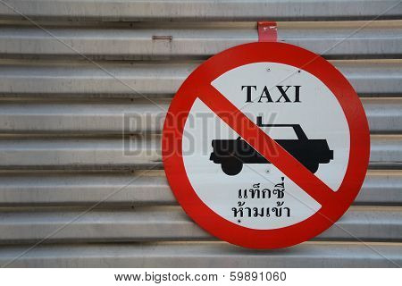 taxi car prohibited with thai language