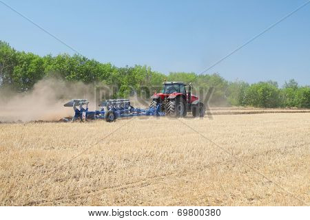 Volgograd, Russia - JULY 31, 2014: Demonstration of agricultural machinery in 