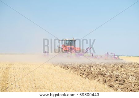 Volgograd, Russia - JULY 31, 2014: Demonstration of agricultural machinery in 