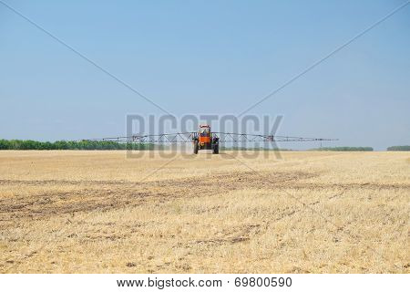 Volgograd, Russia - JULY 31, 2014: Demonstration of agricultural machinery in 