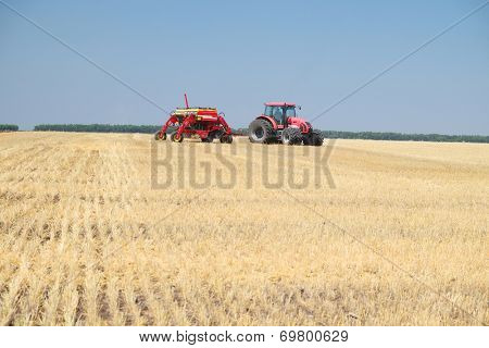 Volgograd, Russia - JULY 31, 2014: Demonstration of agricultural machinery in 