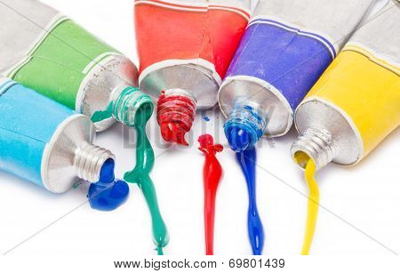 Water Color Painted Isolated On White Background.