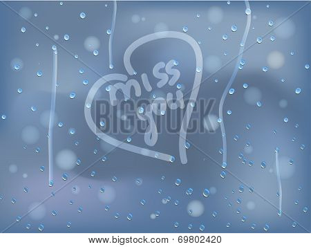 raindrops on the sweaty glass