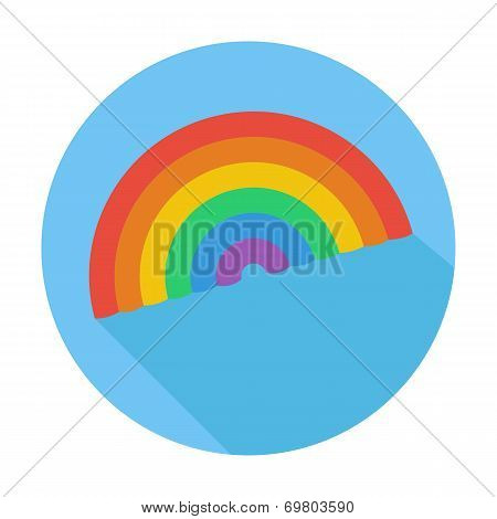 Single flat lgbt rainbow icon, icon with long shadow.
