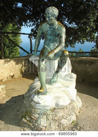 Bronze Statue in the gardens at Villa Cimbrone in Ravello
