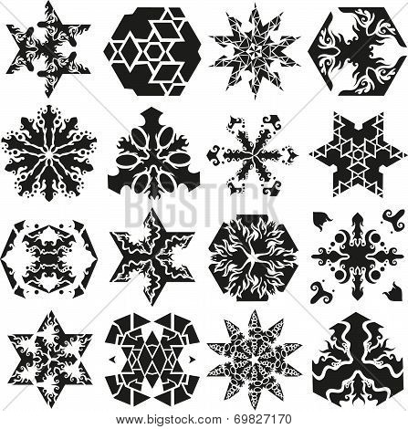 collection of ornament vector stars and snowflakes