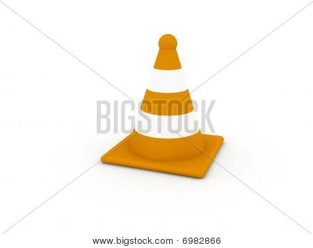 Cone laranja listrado