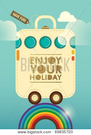 Comic holiday illustration. Vector illustration.