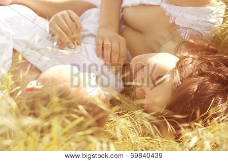 Bride and groom on their wedding day