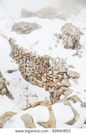 Remains of military activity from the first world war, Lagazuoi,Dolomites, Italy