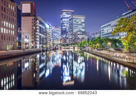Osaka, Japan at the Nakanoshima district.