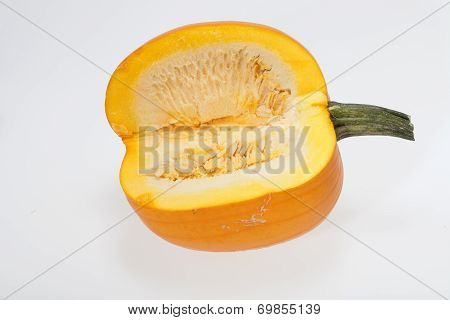 Fresh orange pumpkin isolated on white background