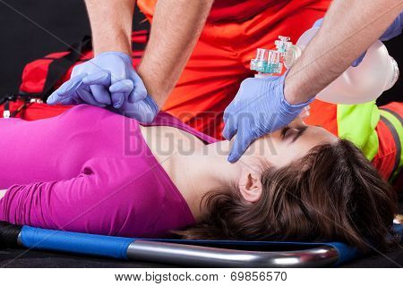 Heart Massage Of Victim Of Accident