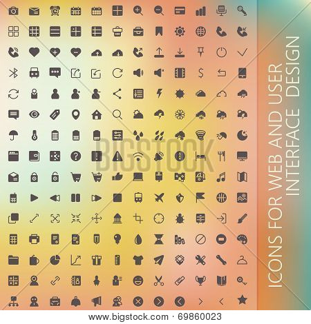 vector set of icons for web and user interface design