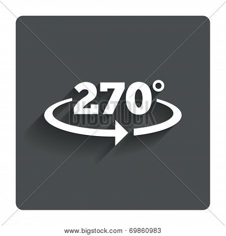 Angle 270 degrees sign icon. Geometry math symbol