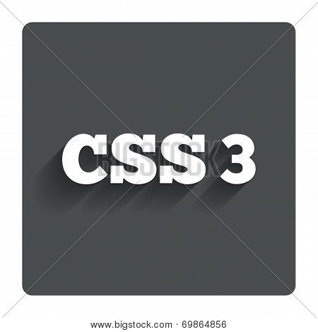 CSS3 sign icon. Cascading Style Sheets symbol.
