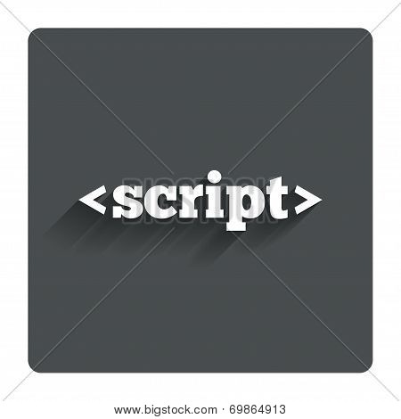 Script sign icon. Javascript code symbol.