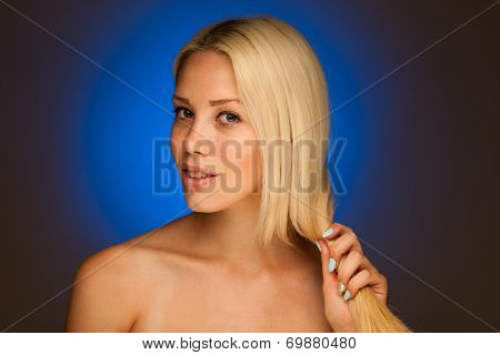 Neauty Portrait Of Cute Blonde Woman