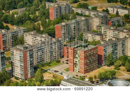 prefab houses in Karoliniskes, Vilnius, Lithuania