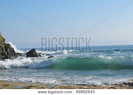 Waves Crashing in Emerald Bay