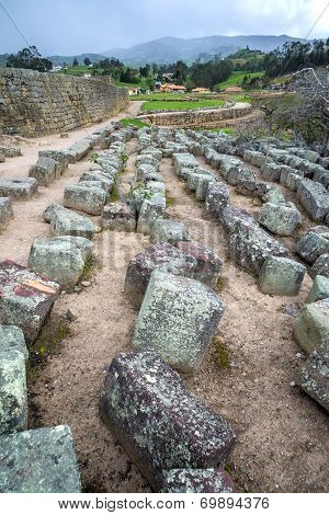 View of the ancient Inca ruins of Ingapirca