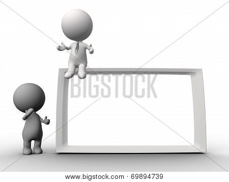 People Human Character Holding A Board