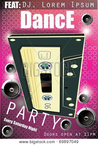 Dance Party Poster Background Template - Vector Illustration