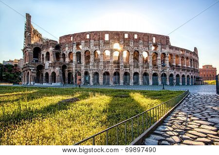Famous landmark, old Colosseum in Rome, Italy