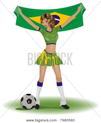 Ragazza fan di Brasile calcio